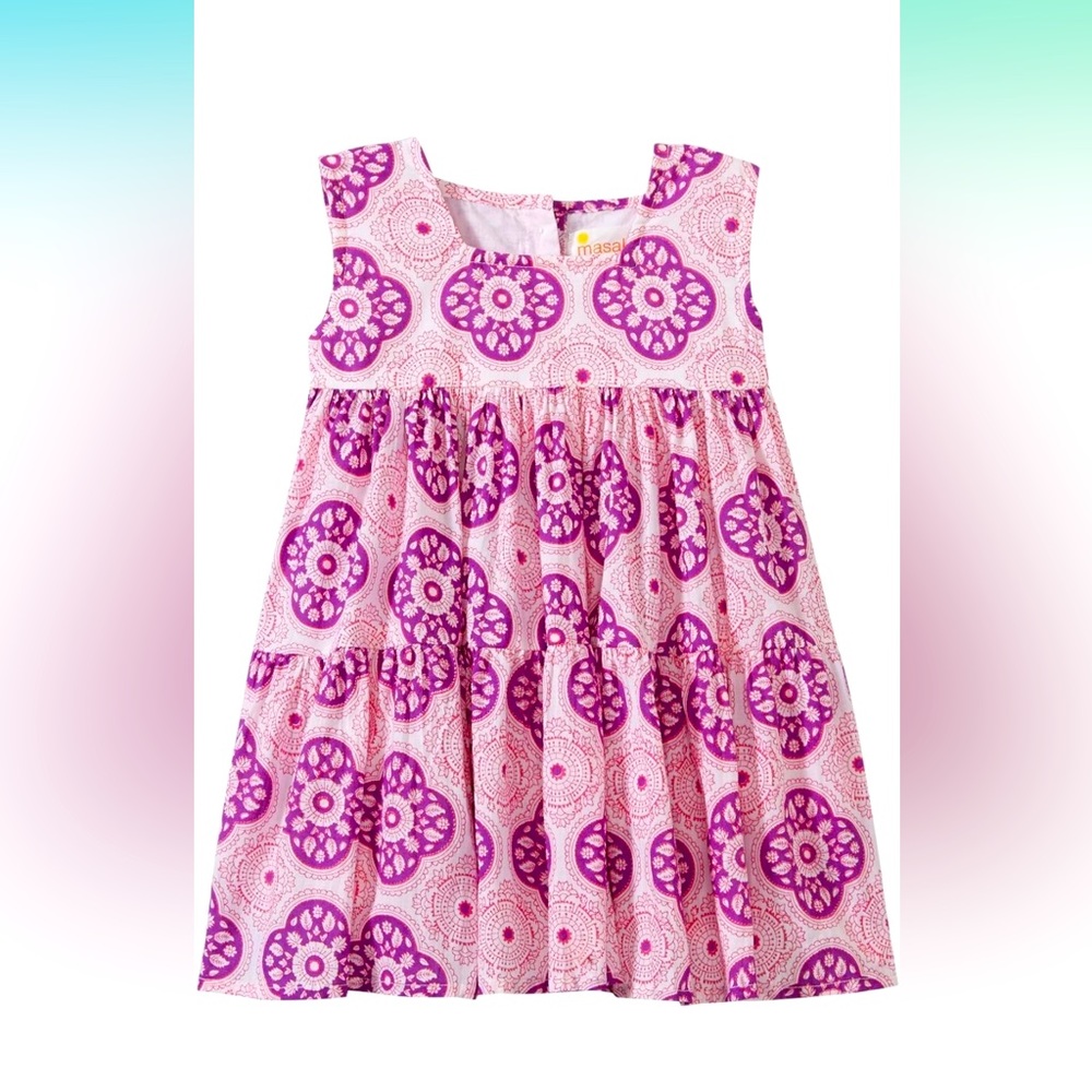 Masala Baby Toddler Girls' Medallion Gypsy Dress, Purple, 18-24 Months NWT